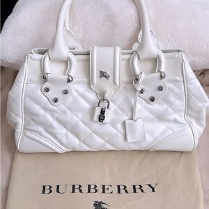 Burberry quilted leather lock & key manor satchel.
